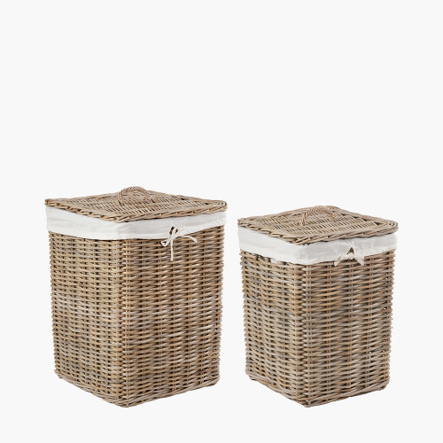 tobs® S/2 Grey Kubu Square Linen Baskets