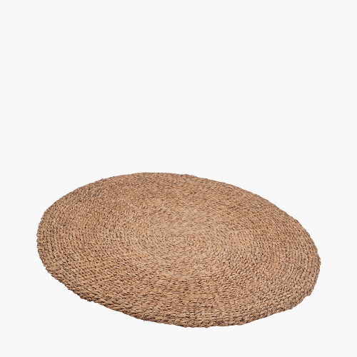 Woven Light Brown Water Hyacinth Round Rug