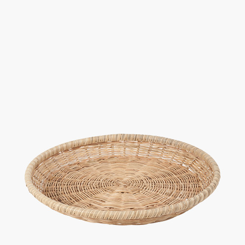 Natural Rattan Round Tray