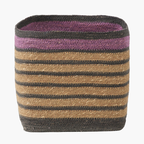 Seagrass NAT/BLK/LI Square Basket