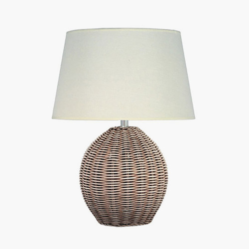 Rattan Cream Wash Table Lamp 