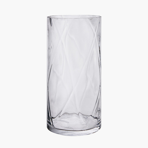 Clear Glass Round Optic Vase Small