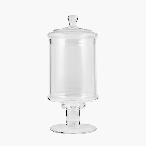 Verona Clear Glass Large Decorative Jar with Lid