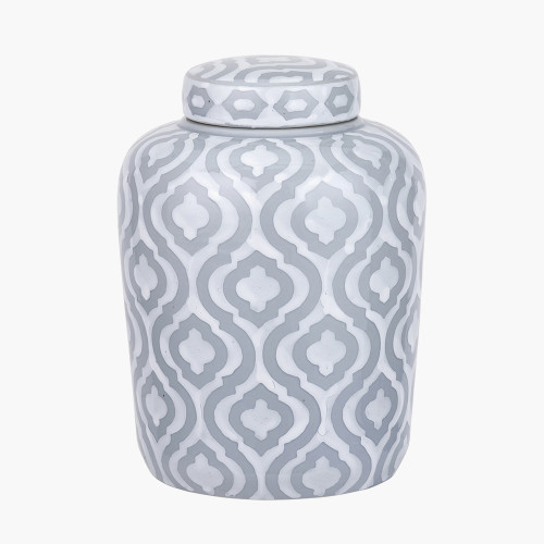 Celia Grey and White Pattern Ceramic Gin