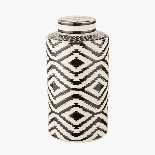 Chirala Black and White Ikat Ceramic Gin