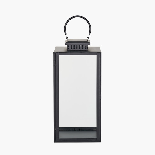 Black Steel/Glass Large Rectangular Lantern