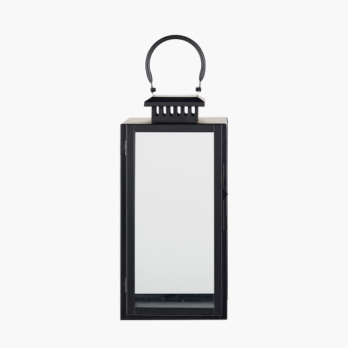 Black Steel/Glass MED Rectangular Lantern