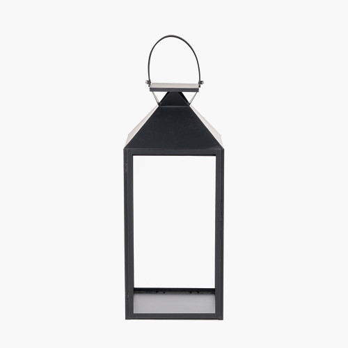 Black Stainless Steel & Glass Large Lantern