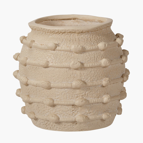 Cream Bobble Fibrestone Planter