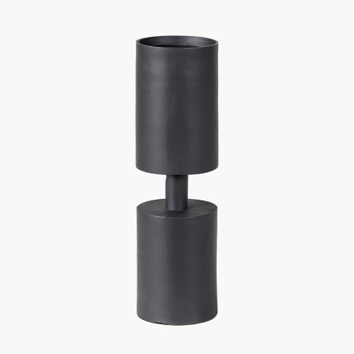 Matt Black Metal Pillar Candle Holder LRG