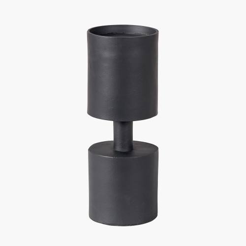 Matt Black Metal Pillar Candle Holder