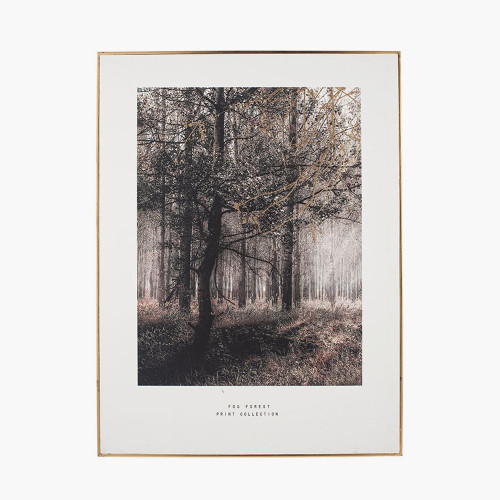 Mono Forest Trail Print with Gold Detail