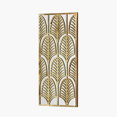 Rectangular Gold Metal Mirrored Wall Art