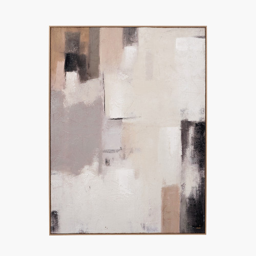 Natural/Grey Abstract Canvas & NAT Frame