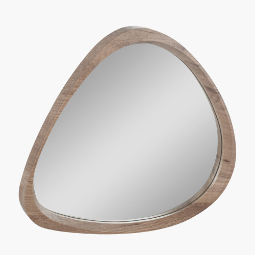 pacific wooden round wall mirror