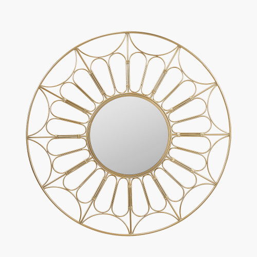 Gold Metal Frame Round Wall Mirror