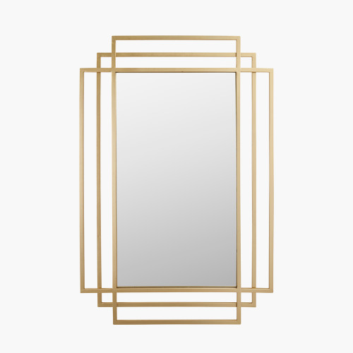 Gold Metal Rectangular Multi Framed Wall Mirror