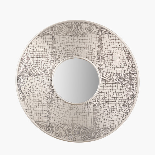 Antique Silver Croc Effect Mirror