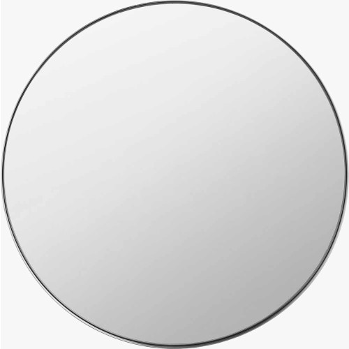 Brushed Silver Slim Frame Round Wall Mir