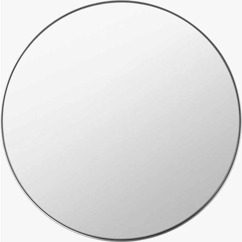 Brushed Silver Slim Frame Round Wall Mir