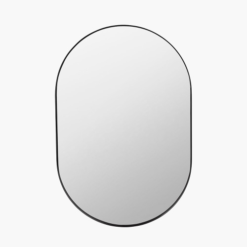 Black Slim Frame Lozenge Wall Mirror