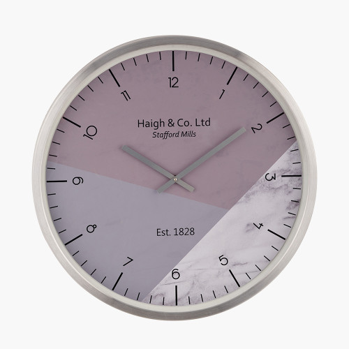 Silver Metal Printed Face Wall Clock