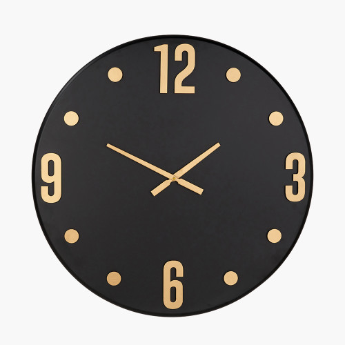 Black and Gold Metal Retro Wall Clock