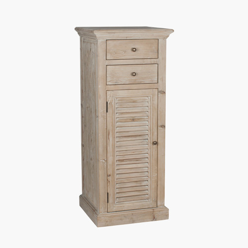 Natural Reclaimed Fir Wood 1 Door 2 Drawer Unit