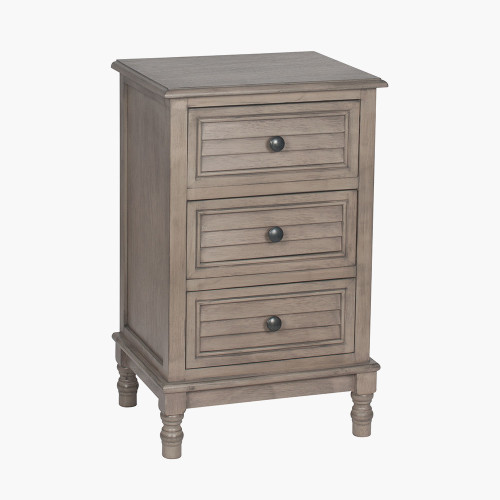 Taupe Pine Wood 3 Drawer Unit K/D