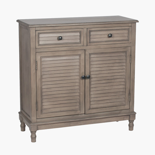 Taupe Pine Wood 2 Drawer 2 Door Unit K/D