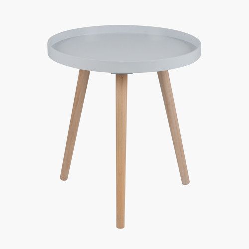 Grey MDF & Natural Pine Wood Round Table K/D