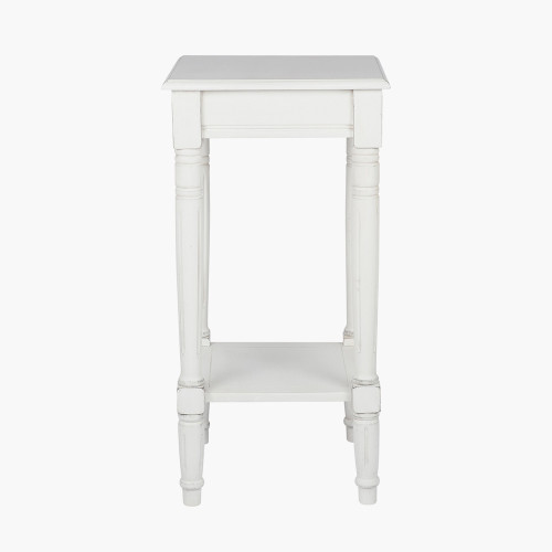 Elizabeth White Pine Wood Square Accent Table K/D