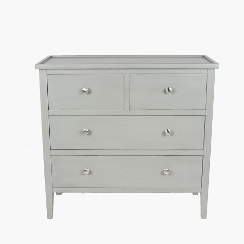 Vendee Grey Pine Wood 4 Drawer Unit