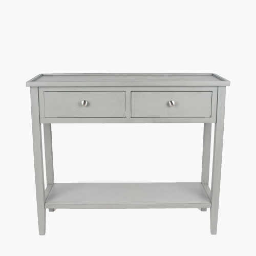 Vendee Grey Pine Wood 2 Drawer Console Table K/D