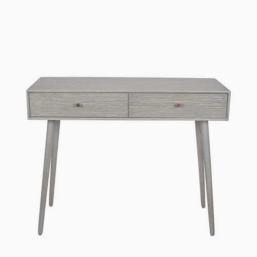 Dark Grey Pine Wood 2 Drawer Console Table