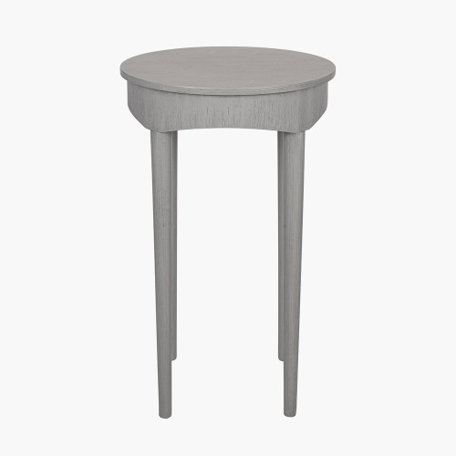 Dark Grey Pine Wood Round Occasional Table