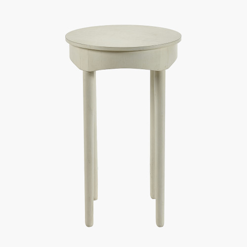 Naha Elizabeth White Pine Wood Round Occasional Table