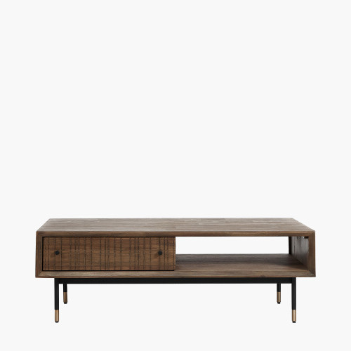 Arte Acacia Wood 2 Drawer Coffee Table