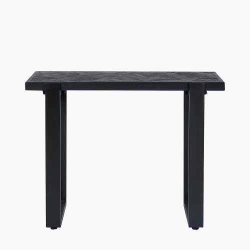 Mashu Matt Black Mango Wood and Iron Console Table