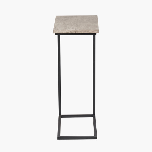 Concrete Effect & Metal Supper Side Table