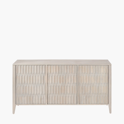 Khao Light Grey Mango Wood 3 Door Sideboard