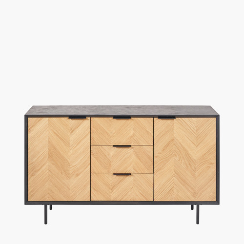 Hailee BLK & Natural Veneer Sideboard