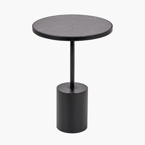 Enzo Black Marble &Metal Small Side Table