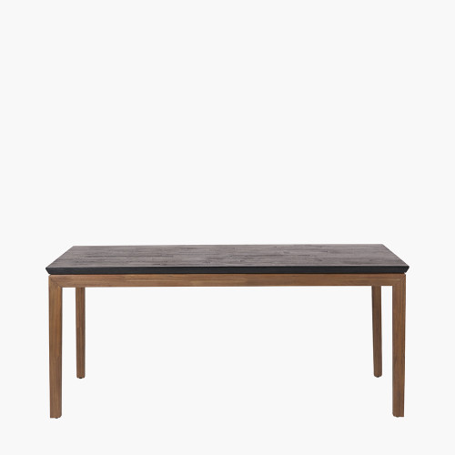 Black/Natural Acacia Wood Dining Table