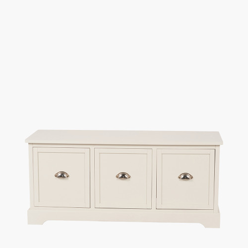 Croft Linen Pine Wood 3 Drawer Unit