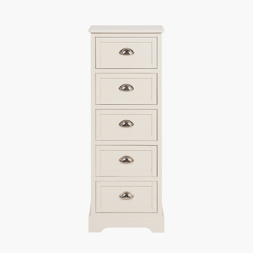 Croft Linen Pine 5 Drawer Tall Unit