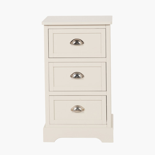 Croft Linen Pine 3 Drawer Tall Unit