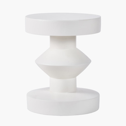 Drey White Fibrestone Side Table