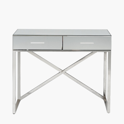 silver mirrored desk