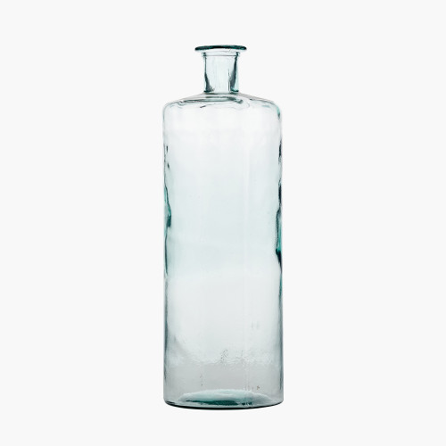 Clear Recycled Glass Tall Bottle Vase